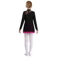 thumbnail image 2 of Aislor Kids Girls Figure Skating Long Sleeve Rhinestone Sheer Mesh Gymnastics Leotard Dress Size 6-16 Hot Pink 14, 2 of 7