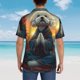 thumbnail image 4 of Fotbe Sunset Meditating Bichon Frise Camisa Hawaiana para Hombre Unisex – Camisa Casual de Verano con Botones de Manga Corta de Algodón y Lino,XX-Large, 4 of 7