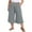 Gray, variant on Women's Summer Comfy Cotton Linen Cropped Trousers Plus Size Wide Leg Lounge Pants with Pockets Army Green L
