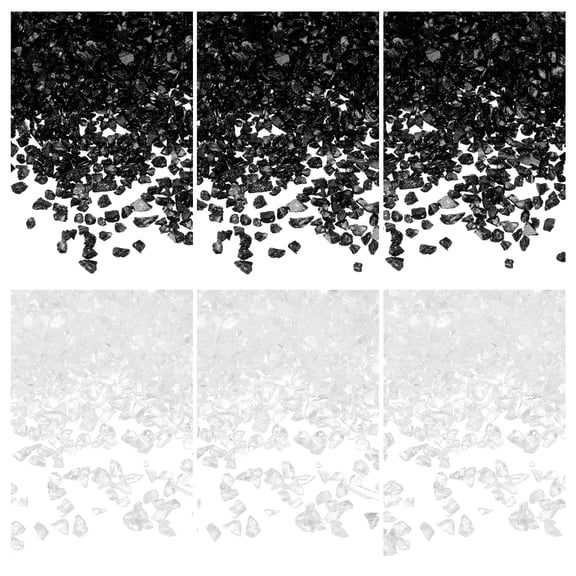 Uxcell 26g Crushed Glass for Crafts 2-4mm Metallic Irregular Glass Chips for Nail Arts Vase Filler DIY Resin Decor Black/White