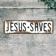 thumbnail image 3 of Jesus Saves Cave Housem Wall Decor Signs Quotes Custom Metal Tin Signs 16 * 4Inch, 3 of 4
