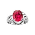 thumbnail image 1 of RYLOS Bagues pour Femmes Bague en Or Blanc 14K Style Classique de Designer Ovale 12X10MM Bague Solitaire en Pierre Précieuse Rubis de Juillet Bijoux pour Femmes Taille 11, 1 of 7