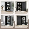 thumbnail image 5 of GFNXYI Metal Storage Cabinet with 2 Doors and 5 Adjustable Shelves - 71" Black Kitchen Pantry Storage Cabinet, 5-Tier Tall Steel Cabinet Locker for Kitchen, Living Room, Dining Room, 5 of 7