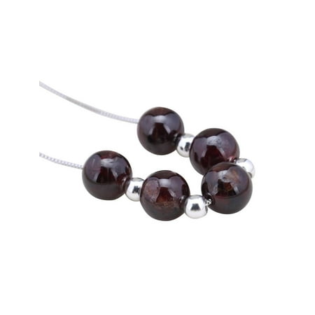 Garnet Bead Necklace - Gorgeous 18