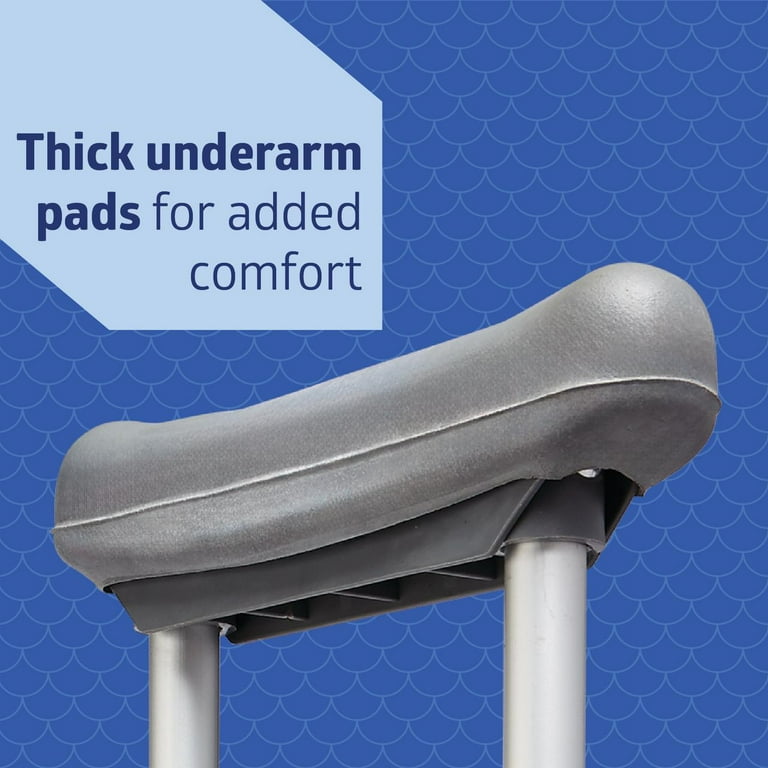 Medline Lightweight Aluminum Red Dot Guardian Crutches, 5'1"-5'9" Tall, 300 lbs. Weight Capacity