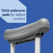 Medline Crutches for Adults, Lightweight, 510-66, Tall, 300 lbs, Weight Capacity, Aluminum, Silver