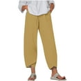 thumbnail image 2 of Royisotas Pants for Women Trendy Summer Elastic High Waisted Petal Bottom Cropped Trousers Loose Casual Comfy Pant with Pockets, 2 of 5