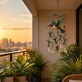 thumbnail image 4 of Stained Glass Window Hanging Hummingbird Suncatcher Glass Decorative Outdoor Wind Chimes with Crystal Glass Beads for Patio Balcony Backyard Home Decoration 1 Pack, 4 of 7