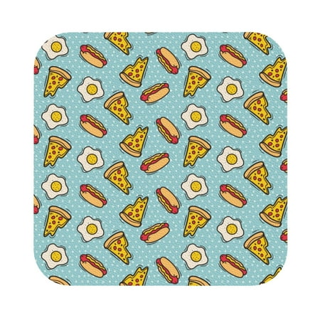

Ocsxa Hot Dog Pizza Coasters for Drinks Leather Coasters Set of 4 for Coffee Table for Housewarming Kitchen Bar Decor