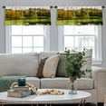 thumbnail image 4 of LALILO Kitchen Curtain Valance 2018 Tourists Rod Pocket Window Curtain 52"x 18" Set of 2, 4 of 7