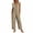 #04 Khaki 【Mix, Match & Rotate: Stock Up on Daily Colors】, variant on Women's Cotton Loose Fit Jumpsuit Pants with Pockets, Mid Elastic Waist Drawstring, Solid Color Casual Fashionable, Daily Streetwear Lounge Beach Travel Romper, Womens Capri