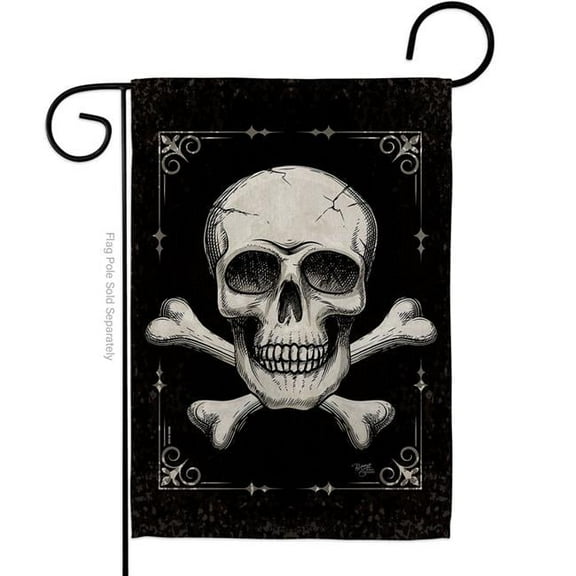 13 x 18.5 in. Skull Garden Flag with Coastal Pirate Double-Sided Decorative Vertical House Decoration Banner Yard Gift