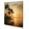 thumbnail image 2 of Designart "Sunset Bronze Beach Getaway With Tropical Palms I" Palms & Palm Trees Canvas Art Print, 2 of 7