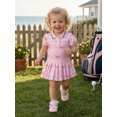 thumbnail image 2 of BemeyourBBs Toddler Baby Girl Golf Dress Outfit Little Baby Girl Summer Dress Short Sleeve Turn Down Collar Golf Themed Print A Line Pleated Dress, 2 of 8