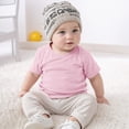 thumbnail image 2 of NIEWTR Boys Short Sleeve T Shirts Kids Summer Crewneck Color Block Tops Fashion Tees（Pink,6-9 Months), 2 of 5