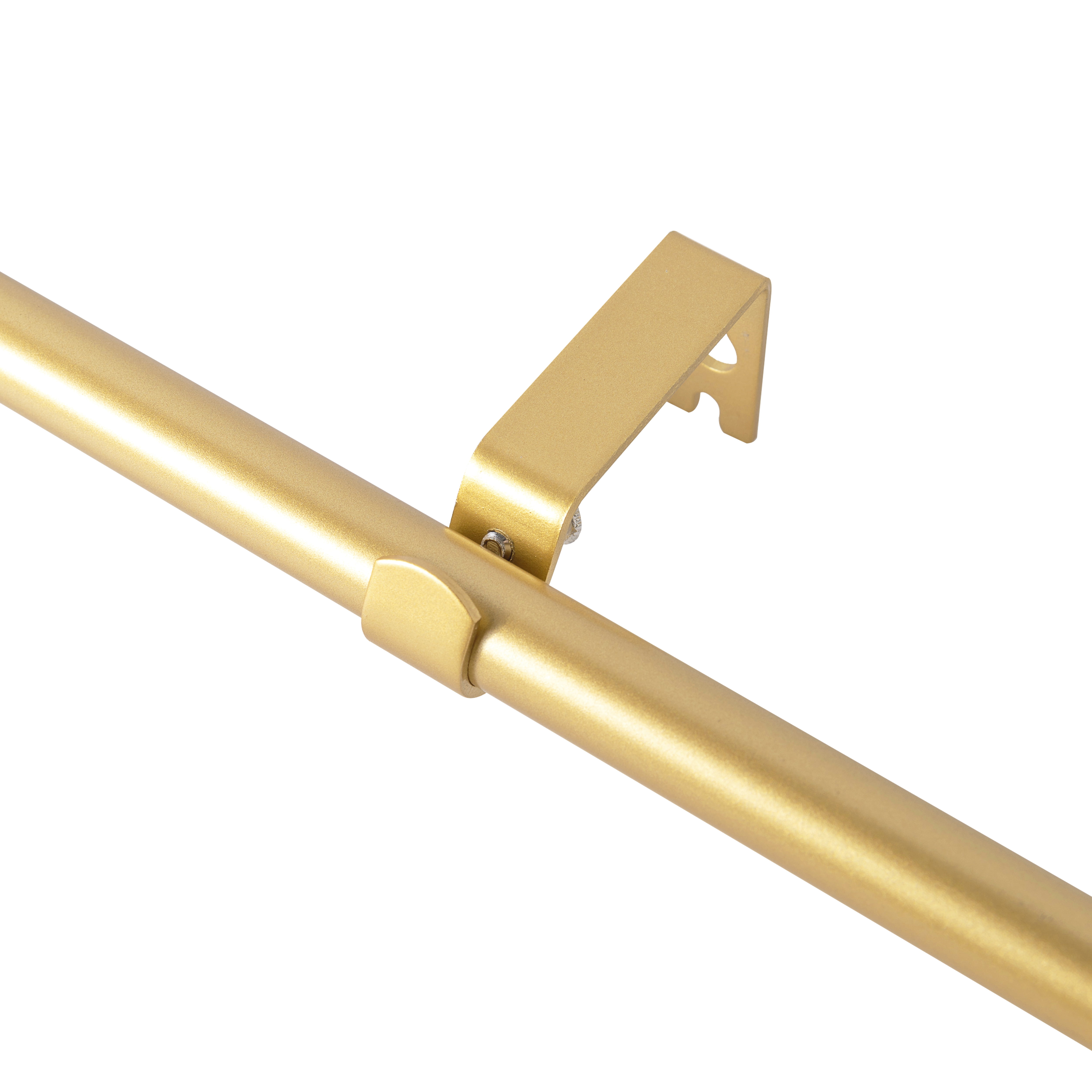 eTeckram 5/8" Single Curtain Rod with Brun Finials,Gold,84‘’-120‘’