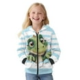 thumbnail image 4 of Chaqlin Striped Dinosaur Hooded Pullover with Long Sleeve for Teens and Girls - Soft Zip Up Jacket for Travel and Daily Use Fluffy Sweatshirt for girls, 4 of 7