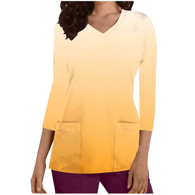 Funicet Hauts pour Femmes, Vêtements pour Femmes, Nouvelle Mode T-Shirt Décontracté Col en V Imprimé Col Rond Manches 3/4 Vêtements d'Allaitement Haut, Hauts Manches 3/4 pour Femmes, Hauts Décontractés pour Femmes