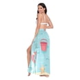 thumbnail image 3 of FORMRS Womens Long Sarong Beach Wrap Semi-Sheer Bikini Skirt Bathing Swimsuit Cover Up, Blue Beach Pattern, 3 of 7