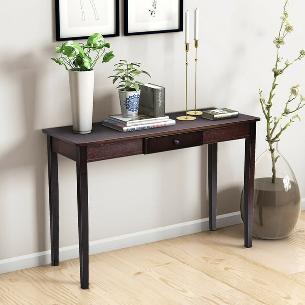Costway Console Table Entry Hallway Entryway Side Sofa Accent Drawer Wood Com - Solid Mahogany Wood Entry Wall Console Sofa Table Costway Console Table Entry Hallway Entryway Side Sofa Accent Drawer Wood Com - Solid Mahogany Wood Entry Wall Console Sofa Table