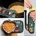thumbnail image 5 of Yayeee Oven Mitts and Pot Holder Set of 2 Heat Resistant Kitchen Gloves Baking Hot Pad, Christmas Cat, 5 of 5