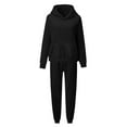 thumbnail image 5 of VBTAPA Womens 2 Piece Outfits Solid Casual Sweatsuit Set Athletic Track Suits Oversized Hoodie Sweatshirts Jogger Sweatpants with Pockets Black M, 5 of 7