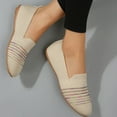 KBZone Shoes Womens 7.5 Beige Knit Flats Round Toe Slip On Casual Comfort Ballet