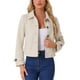 thumbnail image 1 of ABRIGO CORTO DE MUJER PEACOAT REFINADO CON CUELLO CAÍDO Y CIERRE DE BOTONES BEIGE TAMAÑO L, 1 of 6