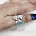 thumbnail image 1 of Natural Aquamarine Ring, Rough Aquamarine Gemstone Ring, March Birthstone, Triple Stone, 925 Sterling Silver, Womens Ring, Christmas, Adjustable Ring, Handmade, Statement Jewelry, Raw Gemstone Jewelry, 1 of 5
