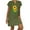 Army Green C, variant on Womens Plus Size Dresses Fashion Sunflower Printed V-Neck Short Sleeve Cotton And Linen Dress Summer Casual Beach Dresses for Women