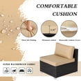 thumbnail image 4 of Magic Union 6 Pieces Patio Furniture Set with Retractable Canopy Rattan Wicker Outdoor Sectional Sofa Set with Adjustable Backrest Daybed Patio Conversation Set with Cushions and Storage Table,Khaki, 4 of 12