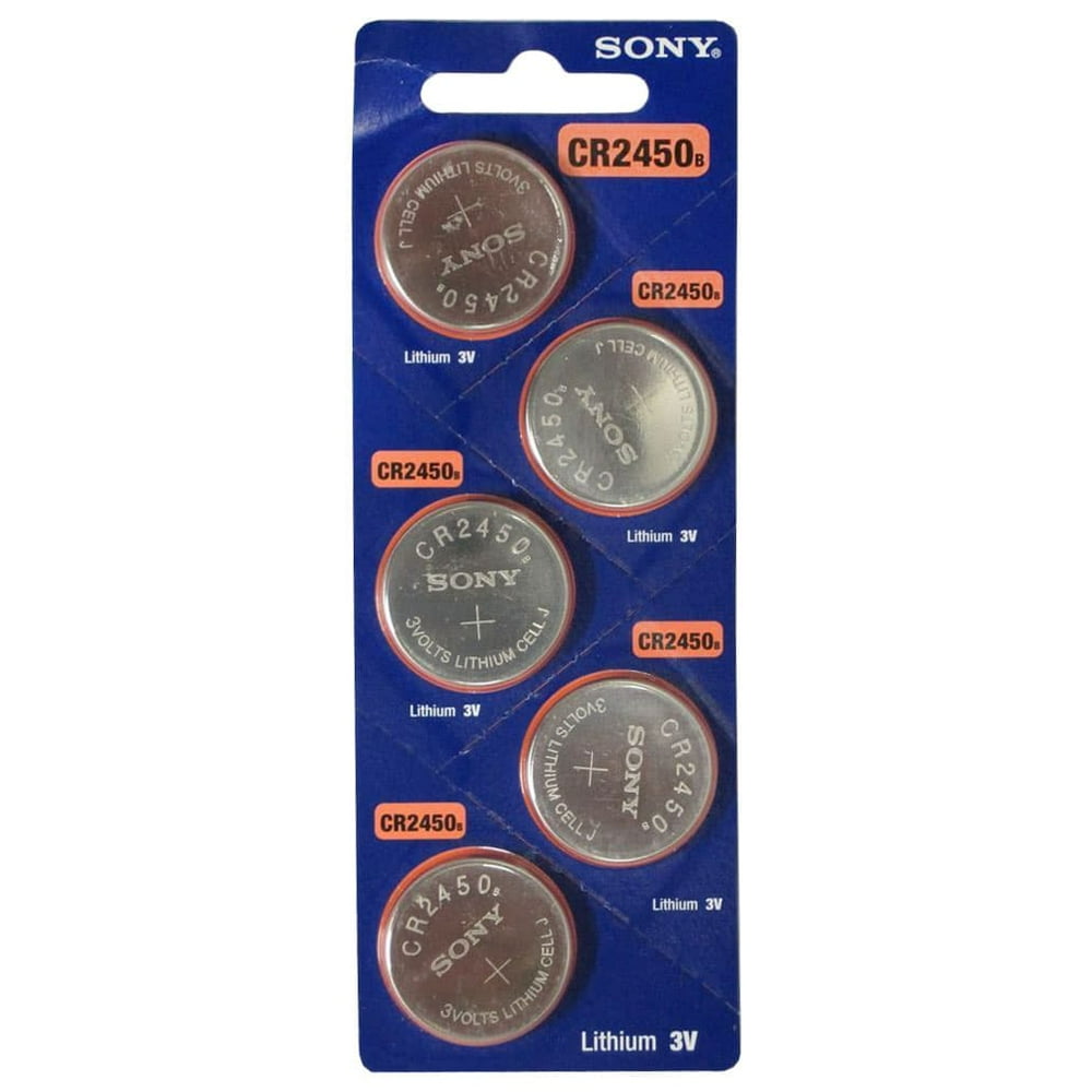 5pk Sony Coin Cell Battery CR2450 3V Lithium Replaces DL2450, BR2450