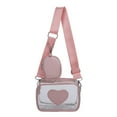 thumbnail image 1 of Bolsa bandolera de PVC transparente Love Fashion Shoulder Bag con Bolsa pequeño (rosa) Tmvgtek Para Estrenar, 1 of 9