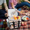 thumbnail image 5 of FORMRS Insulated Cooler Bag 24 Cans Capacity Soft Leakproof Lunch Box with Side Pockets, Beige Christmas Santa, 5 of 7