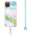 thumbnail image 3 of Allytech Galaxy A12 Case, A12 Case Cover, Flexible TPU Rubber Marble Serious Shockproof Anti-scratch Heavy Duty Protection Shoulder Strap Case Cover for Samsung Galaxy A12, Green Pink, 3 of 4