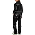 thumbnail image 6 of ATOGUTA Teen Girl Outfits Long Sleeve Jacket and Wide Leg Denim Pants Girls Clothing Sets 2PC Summer Outfits Size 3T-13, Black, 6 of 7