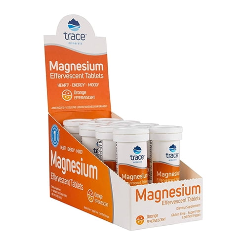 Trace Minerals Research Magnesium Effervescent Tablets Orange Flavor
