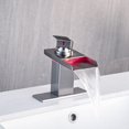 thumbnail image 2 of Grifo LED para lavabo de baño AVSIILE en forma de cascada de níquel cepillado, 2 of 7