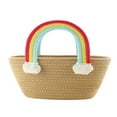 thumbnail image 1 of EIMELI Women Mini Handbag Cotton Rope Beach Rainbow Cloud Mini Basket Knit Tote Bag, 1 of 8