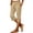 Khaki_02, variant on Womens Capri Pants Petite Tailored Split Elastic Waist Capris Light Weight Summer Casual Cropped Pant