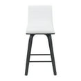 thumbnail image 3 of Vienna Modern Counter Height Swivel Bar Stool with Snow White Faux Leather Seat and Black Brushed Wood Frame, 3 of 5