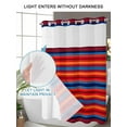 thumbnail image 4 of No Hook Cloth Fabric Shower Curtain with Snap in Liner, Colorful Striped Waterproof Shower Curtains Set with See Through Top Window, Farmhouse Modern Rainbow Lines Art Bath Curtains Shower 48"x72", 4 of 6