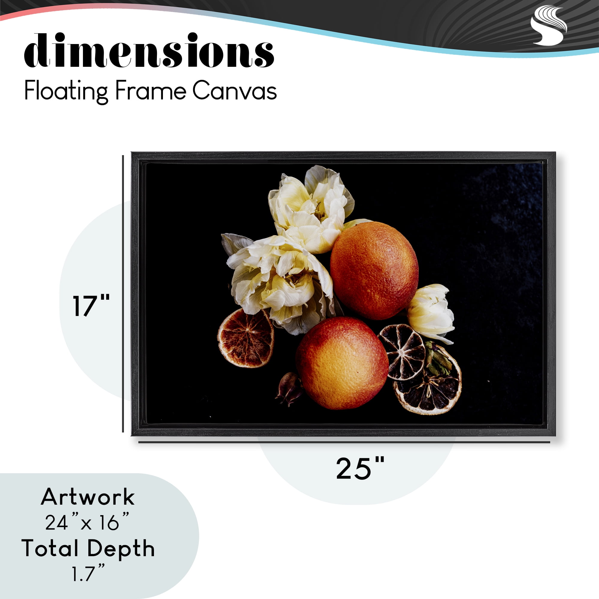 The Still Spring Fruit Black Framed Floater Canvas Wall Art, design by Amy Carroll