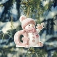 thumbnail image 3 of chaungfeng 26 Snowman Alphabet Ornaments for Christmas Tree, 2D Flat Acrylic Initial Letter Pendant, Mini Hanging Decorations for Party Gifts Decor 3.15", 3 of 5