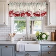 thumbnail image 2 of Love Heart Valentine's Farmhouse Short Window Curtain Valances, Vintage Eucalyptus Botanical Red Pink Rod Pocket Kitchen Valances for Living Room Bedroom Bathroom Cafe 54" x 18", 2 of 8