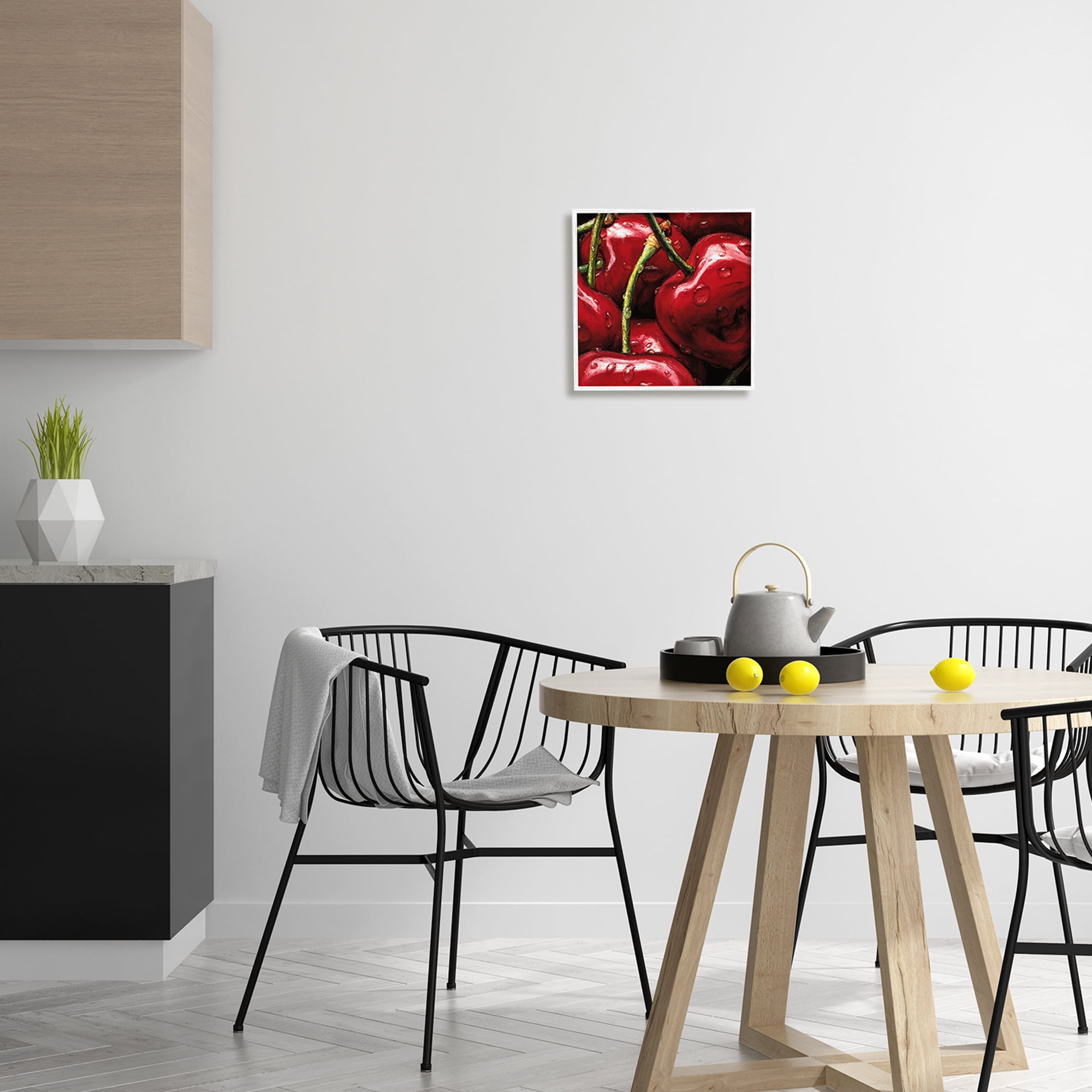 Stupell Juicy Red Cherries Close Up Food & Beverage Painting White Framed Art Print Wall Art