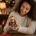 thumbnail image 5 of Glowing Christmas Story Ornament, Santa Beside A Decorated Tree Acrylic Diorama Clear Ball, Light Up Christmas Tree Ornament for Holiday Decor, 5 of 8