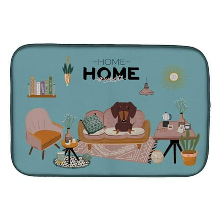 

Carolines Treasures 14 x 21 in. Chocolate Dachshund Sweet Home Dish Drying Mat