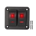 thumbnail image 1 of 1 Juego Coche LED Tecla basculante Conmutador Interruptor Panel Rojo 2 Grupo DC 12V 24V, 1 of 1