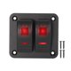 thumbnail image 1 of 1 Juego Coche LED Tecla basculante Conmutador Interruptor Panel Rojo 2 Grupo DC 12V 24V, 1 of 1